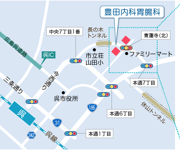 豊田内科胃腸科 周辺の広域地図