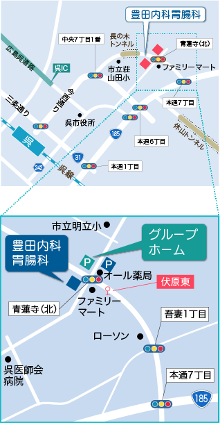 豊田内科胃腸科 周辺地図